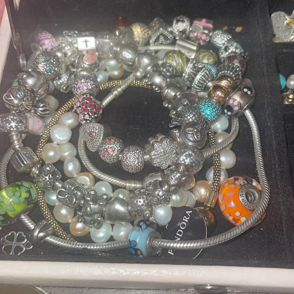 Silver fully loaded Pandora charm bracelet size 7.75 inches - Picture 11 of 11